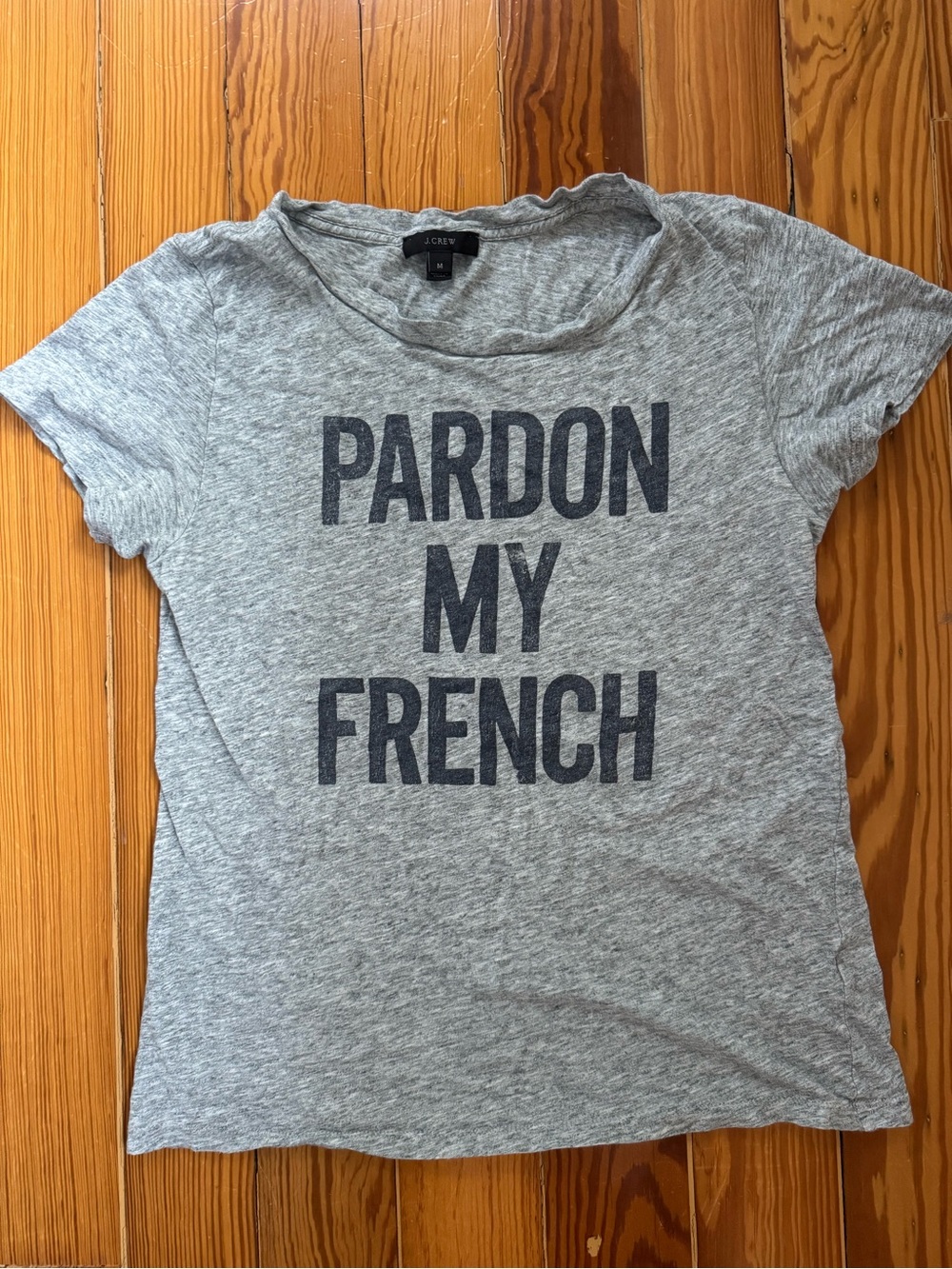 J. Crew Gray 'Pardon My French' Short-Sleeve Graphic Tee